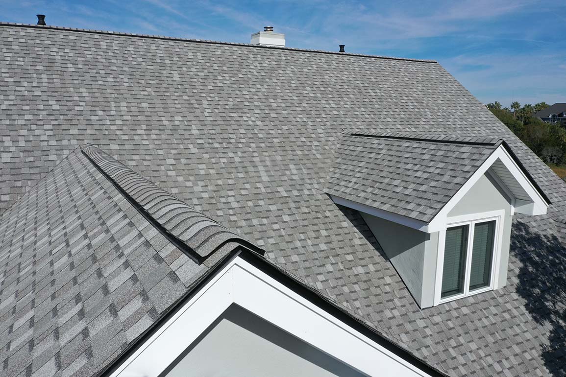 roof with charcoal grey tiles